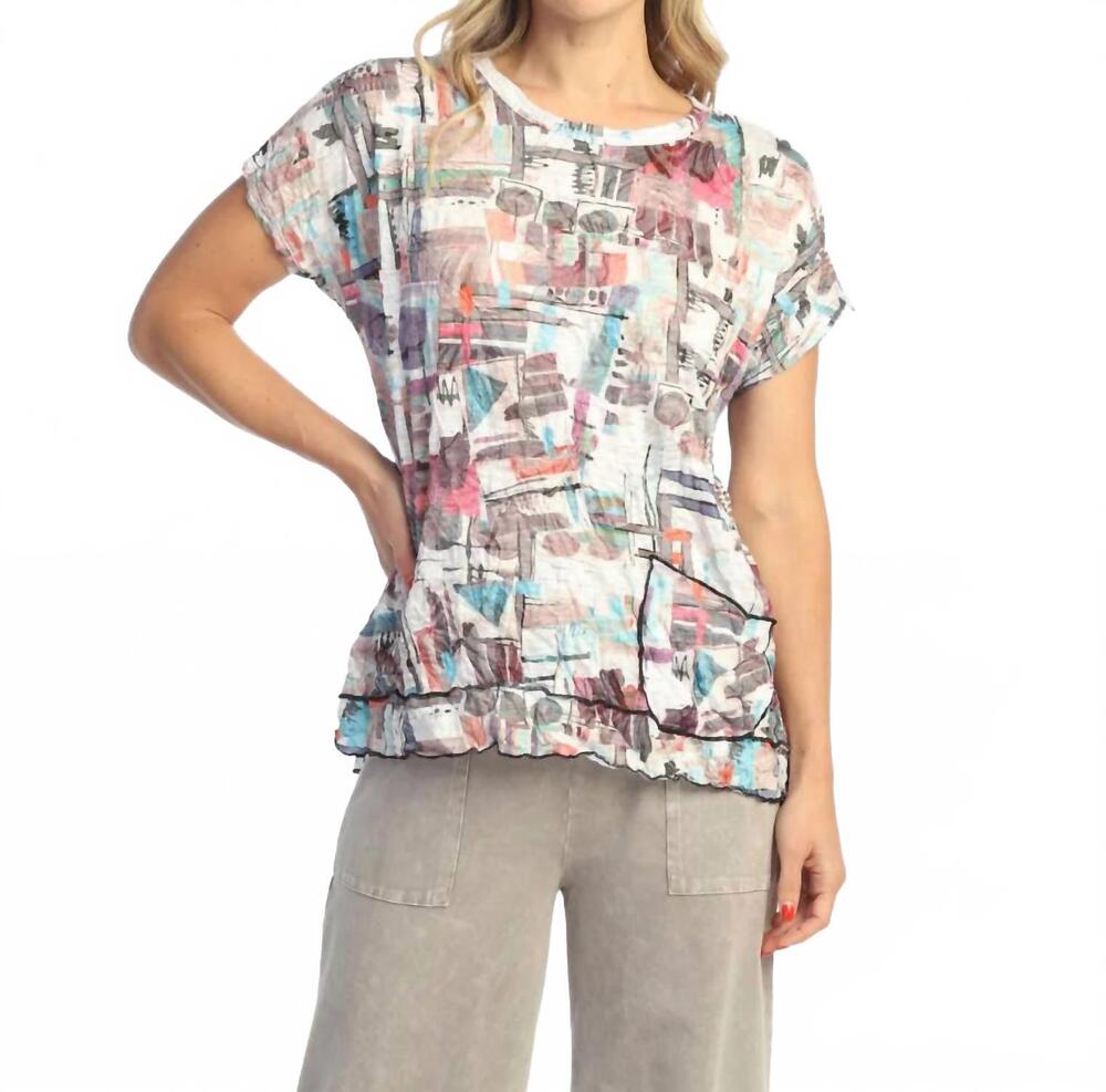 NEW JESS & JANE villa crushed pocket top in beige